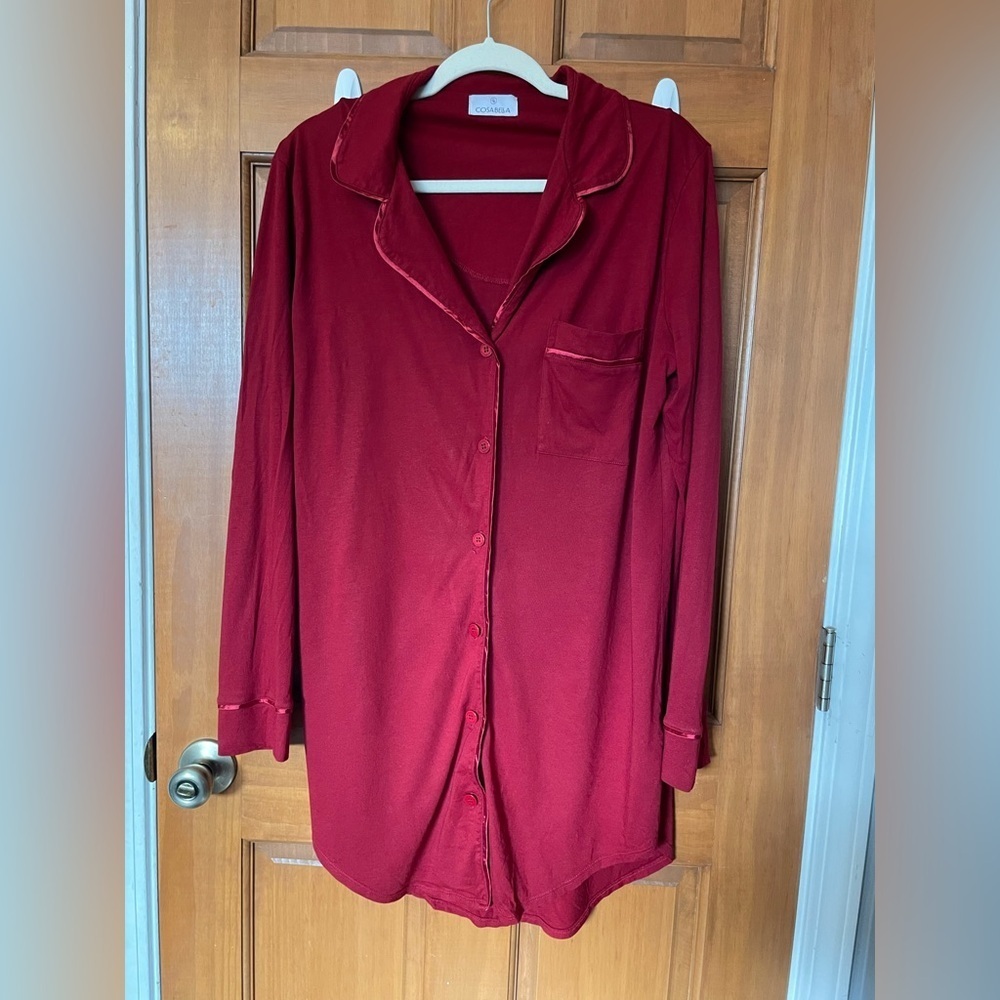 Cosabella Deep Red Buttoned Top - Picture 3 of 8